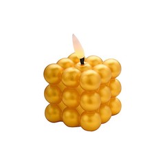 Gold 2 Metallic 2″ Bubble Cube Flameless LED Candles Centerpieces Party Events