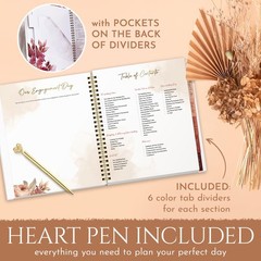 3PC VINTAGE FLORAL WEDDING PLANNER KIT 9x11in – UNIQUE GIFT SET-Wedding Planner