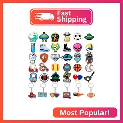 Batiyeer 36 Pack Cartoon Keychains Bulk, Novelty Sports, Robot, Alien, Video Gam