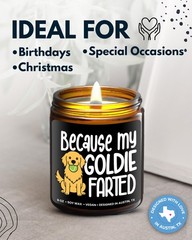 Rosa Vila Funny Goldie Candle Golden Retriever Gifts For Women And Men Unique