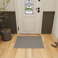 Gray Door Mat Entryway Rug NonSlip Durable LowPile Indoor 2.3×3 Ft Carpet