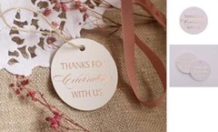 Thank You Gift Tags, Rose Gold Foil, 30 Pack, Rose Gold Tags Round Circle 3