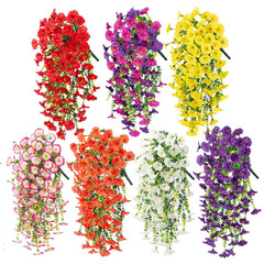 Artificial Flowers UV Resistant Fake Flower Plants Garden Wedding Hanging Decor