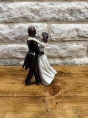 Vintage Porcelain Bride and Groom Cake Topper Figurine Made In Korea wedding