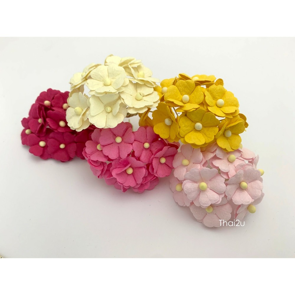 3/4″ – 2cm Yellow Pink Wedding Craft Scrapbook Cottage Paper Flower (S11L-623)
