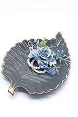 Ansofi Dusty Blue Corsage and Boutonniere Set, Prom Artificial Flower Wrist