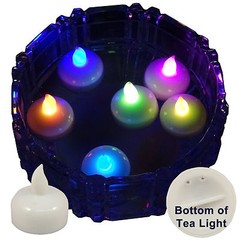 SAFE FLOATING CHRISTMAS MULTICOLOR LED TEA LIGHTS LIGHTING DECORATIONS 6 PIECES