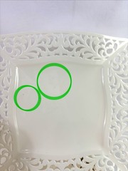 41 Silver Spoon Pierced Edge Plastic Plates Lace Romantic Wedding 10.75” *defect