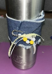 Denim Barn Farm Country Wedding Accessory Wrap With Beads For Candle/table Decor