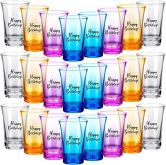 24 Pcs Birthday Party Shot Glasses Bulk Adult Party Favors for Guests 1.2 Oz Fun