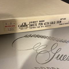 White Guest Book & Pen – Silver Script Wedding By CR Gibson READ
