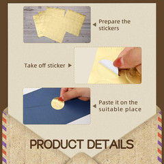 540 Pcs Wedding Gold Wax Seals Stickers Embossed Envelope Gold Foil Self Adhesiv
