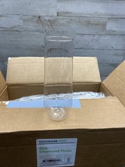 Tossware POP – Clear Plastic Diamond Flute Set of 12