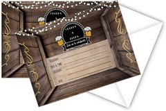 Elcer Cheers and Beers Birthday Country Rustic Fill In Set of 20 Invitations …