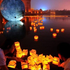 Toner Depot Water Floating Candle Lanterns Outdoor 4.3 inch, Gold