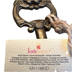 Kate Aspen Skeleton Key To My Heart Bottle Opener Brass Gold-Vintage Look