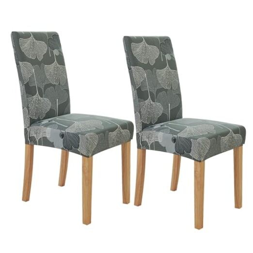 Chair Covers for Dining Room 2 Pack, Stretch Dining Chair 2PC Garden Glam