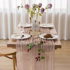 Valentines Cheesecloth Table Runner Gauze Rustic 120 Inch 1pc 10ft Dusty Pink