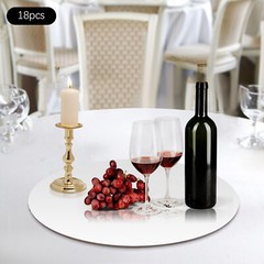 18 Pcs Round Mirror Tray Circle Mirror Centerpiece Round Mirror Candle Plate Set