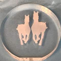Acrylic Galloping Horses Western Cake Topper