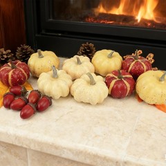 23Pcs Fake Pumpkins Fall Thanksgiving 6 x 6 x 5.5 inches, Style-7 23pcs
