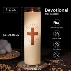 Mosroad 6 Packs Natural Soy Prayer Candles – 9 Day Devotional Candles In Glass