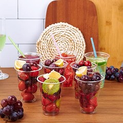 200 Pack 10 oz Clear Plastic Cups – PET Disposable Drinking 200 Cups