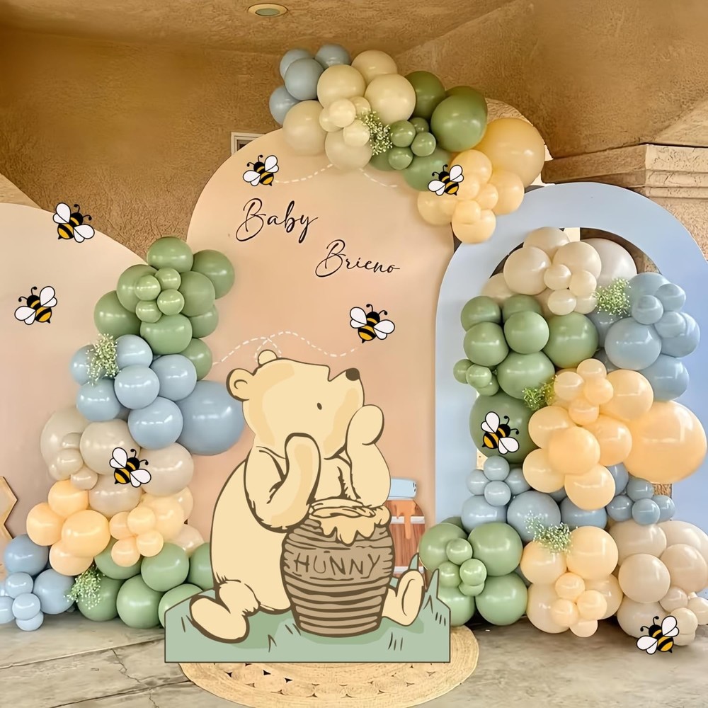 131PCS Classic Winnie Baby Shower Birthday Decorations Large Winnie Coroplast…