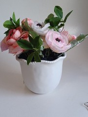 Laura Ashley Home Multicolor Poppy Arrangement In Ceramic 12×10″, New