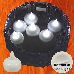 NEW 12 White Led Floating Candle Floral Tea Light for Wedding Centerpiece Decor