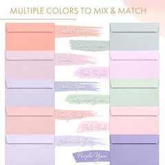 A4 Envelopes, 50-Pack Colored Envelopes 4×6, Envelopes for Invitations, Paste…