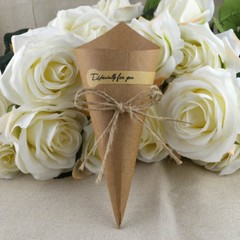 50/100 Vintage Kraft Paper Cones Bouquet Candy Boxes Wedding Party Gifts Flower
