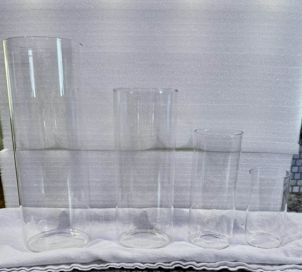 Clear Glass Cylinder Vases – 4, 6, 8, 10 Inch Tall