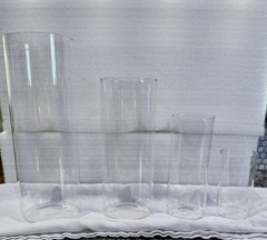 Clear Glass Cylinder Vases – 4, 6, 8, 10 Inch Tall