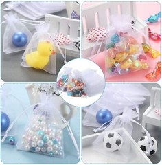 50/100/200×Organza Gift Bags Wedding Favor Party Sheer Candy Bag Jewelry Pouches