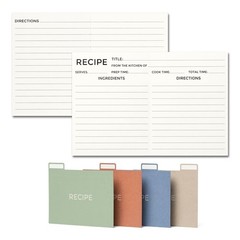 Diakos Recipe Cards 4×6 with Dividers Set – 50 Blank 4 × 6 Inches, White