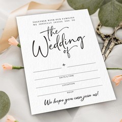 Elegant Double-Sided Wedding Invites – 25 Quality Minimalistic Cards & Envelopes