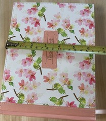 Floral, Peach, Pink, Guestbook With Spiritual Quotes Throughout, Ribbon Marker