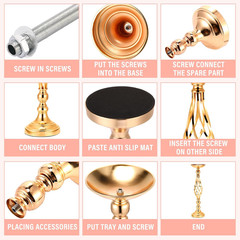 Elegant Gold Metal Flower Stand Set – 20 Pcs Wedding Centerpieces & Candle Holde