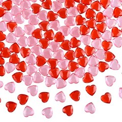 Red＆Pink Acrylic Heart Ornaments Translucent Hearts Shaped Gems 70 Red ＆ Pink