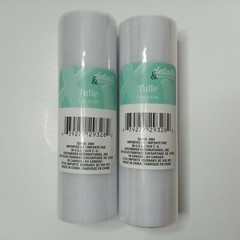 2) 8 yrd Spools White Tulle Ribbon Banquet Chair Decorating Craft NEW