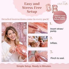 VIDAL CRAFTS 71-Piece Rose Gold Birthday Decorations for Women – Rose Gold Glam