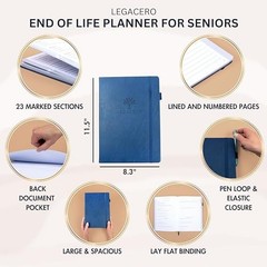 Navy Blue Estate Planning Organizer for Seniors – End of Life Planner