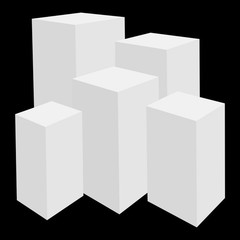 Square Display Stands For Party-set Of 5 White Cake Pedestal Stand Decoration