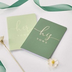 Spacobo Wedding Vow Books His and Hers Vows Booklets, Lined Paper, Set of 2