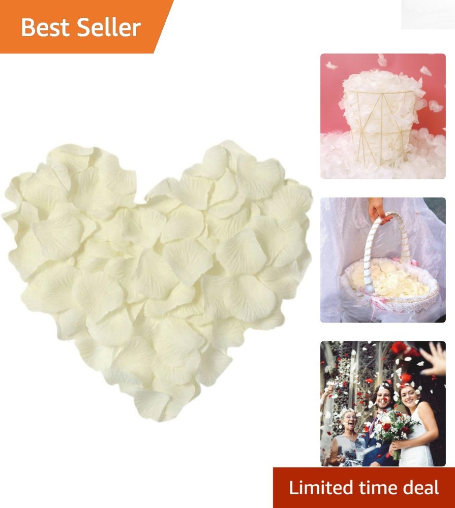 Versatile 1000 Pcs Ivory Silk Rose Petals for Weddings, Showers & Celebrations