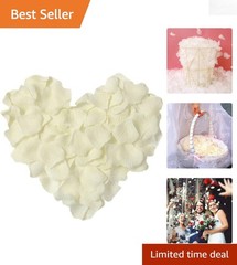 Versatile 1000 Pcs Ivory Silk Rose Petals for Weddings, Showers & Celebrations