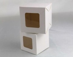 200x Clear Window White Paper Packing Box Cupcake Macaroon Candle Gift Favor Box