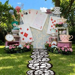 1 Pcs Wonderland Party Decoration Aisle Runner Rug Carpet for Wonderland Tea …