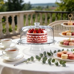 Cake Stand with Dome Lid, Clear Cake Plate, Multifunctional Display Stand